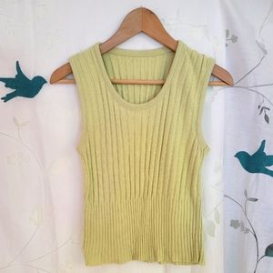Vintage XOXO chartreuse womens Knit vest size medium